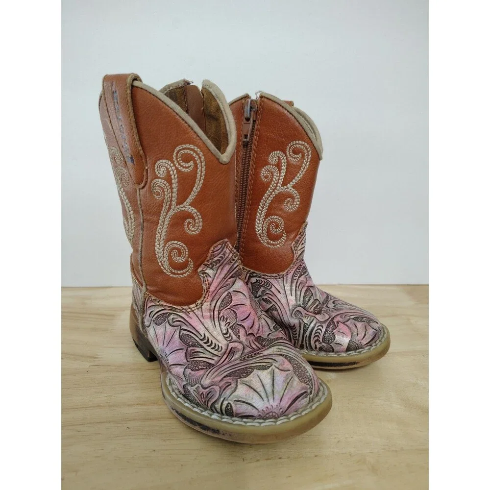 Toddler Girls Twister M&F Western Elizabeth Boots Size 5 Cowgirl Boots Embossed